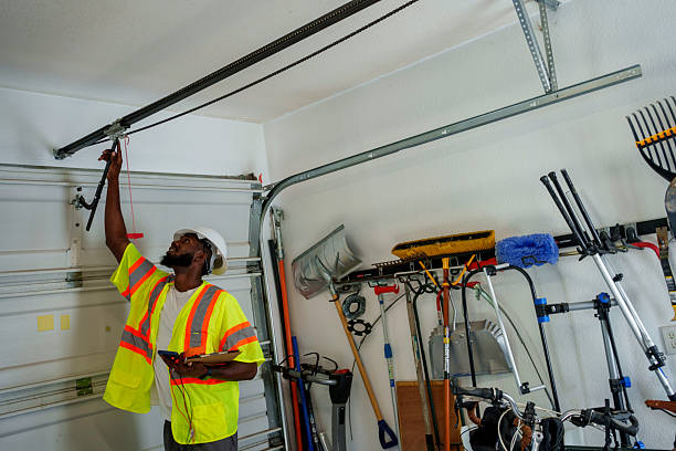Professional Garage Door Installation technician working in Southport, NC
